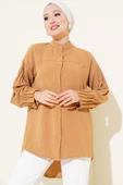 Manşet Büzgülü Tunik Camel thumbnail 1