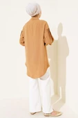 Manşet Büzgülü Tunik Camel thumbnail 3