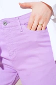 Salaş Kısa Düz Pantolon Lila - 4