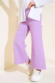 Salaş Kısa Düz Pantolon Lila thumbnail 2