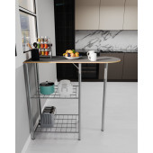 Eportatif Mutfak Bar Masa Sandalye Takımı Katlanır Bar Sandalye 2 Kişilik Mutfak Masası Gri 1297 thumbnail 3