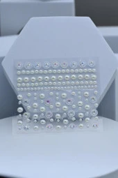 Yüztaşı Inci Taş Karışık 150 Adet 3d Nailart Saç Yüz Göz Tırnak El Aksesuar-YÜZTAŞI8 - 6