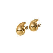 Premium Çelik Renk Atmaz Bottega Gözyaşı Damlası Çelik Küpe - 3
