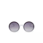 Okkia Monica Unisex Büyük Yuvarlak  Güneş Gözlüğü Beyaz thumbnail 5