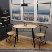 Eportatif 2 Kişilik Masa Takımı Mutfak Masa Sandalye Seti Çam 1100 - 3