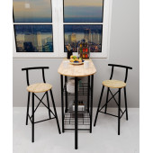 Eportatif Mutfak Bar Masa Sandalye Takımı Katlanır Bar Sandalye 2 Kişilik Mutfak Masası Atlantik Çam 1311 thumbnail 2