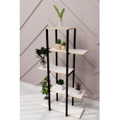 Eportatif Dekoratif 5 Raflı Metal Çiçeklik Saksı Standı Saksılık Beyaz 1312 - 2