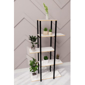 Eportatif Dekoratif 5 Raflı Metal Çiçeklik Saksı Standı Saksılık Beyaz 1312 - 3