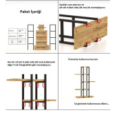 Eportatif Dekoratif 5 Raflı Metal Çiçeklik Saksı Standı Saksılık Beyaz 1312 - 4