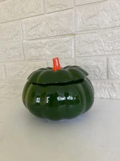 Tasarım Şekerlik Yeşil Balkabağı Şekerlik Kapaklı Şekerlik - 3