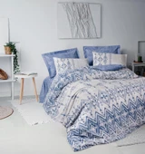 Cotton Box Ranforce Nevresim Takımı Çift Kişilik Cleo Mavi - 1