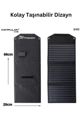 Taşınabilir Güneş Paneli Katlanabilir 30W 18V 1.66A PV Modülü Güç İstasyonu Üç Yüzlü Monokristal Güneş Pili thumbnail 3