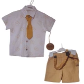 PAMPAL AYICIK BASKILI KRAVATLI ERKEK ÇOCUK TAKIM - 2