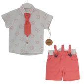 PAMPAL AYICIK BASKILI KRAVATLI ERKEK ÇOCUK TAKIM - 1