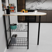 Eportatif Mutfak Bar Masa 2 Kişilik Mutfak Masası Beyaz Kaplama 1336 - 1