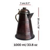 Shark Anatolia Kervan Bakır Sürahi, Sütlük 1 Litre Oksit - 4