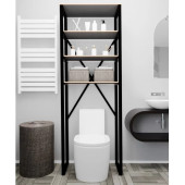 Eportatif Klozet Üstü Düzenleyici Raf Banyo Düzenleyici Klozet Üstü Raf Banyo Raf Dolap Füme 1334 - 1