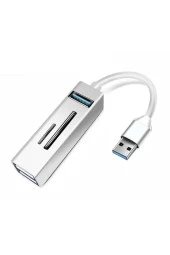 Notebook Ve Pc İçin 5 In 1 Alüminyum Usb 5gbps 3.0 Çoklayıcı Hafıza Kartı Okuyucu Reader - 1