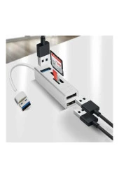 Notebook Ve Pc İçin 5 In 1 Alüminyum Usb 5gbps 3.0 Çoklayıcı Hafıza Kartı Okuyucu Reader - 2