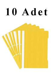 10 Adet A4 Sarı Telli Dosya 1 Paket Ekonomik Kaliteli Telli Dosya Ofis Büro Okul - 1