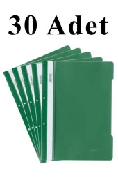 30 Adet A4 Yeşil Telli Dosya 1 Paket Ekonomik Kaliteli Telli Dosya Ofis Büro Okul - 1