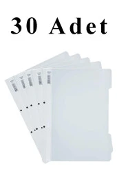 30 Adet A4 Beyaz Telli Dosya 1 Paket Ekonomik Kaliteli Telli Dosya Ofis Büro Okul - 1