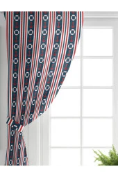 Deniz Konseptli, Çizgili, Çapa, Tek Kanat Fon Perdesi - 1