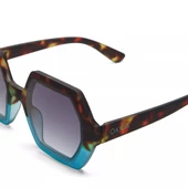 Okkia Emma Big Hexagonal Unisex Güneş Gözlüğü Havana Mavisi - 6