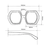 Okkia Emma Big Hexagonal Unisex Güneş Gözlüğü Havana Mavisi - 7