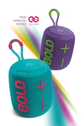 Powerway Bold Turkuaz Taşınabilir Ses Bombası Kablosuz Bluetooth Hoparlör Speaker Yüksek Sesli TWS - 2