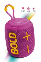 Powerway Bold Eflatun Taşınabilir Ses Bombası Kablosuz Bluetooth Hoparlör Speaker Yüksek Sesli TWS - 1