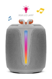 Powerway Bold Gri Taşınabilir Ses Bombası Kablosuz Bluetooth Hoparlör Speaker Yüksek Sesli TWS - 3