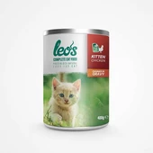Leos Tavuk Parça Etli Soslu Yavru Kedi Konservesi 400 Gr - 1