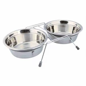 Trixie Tıkırtısız Paslanmaz Çelik İkili Köpek Mama Su Kabı Gri 2x1,5 Lt 25 Cm - 1