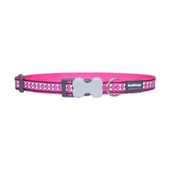 Reddingo Reflektörlü Kemik Desenli Pembe Köpek Boyun Tasması Small 15 Mm 24-36 Cm - 1