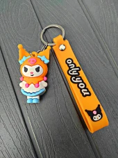 Anime Anahtarlık Turuncu Kuromi Sanrio Karakter Anahtarlık Çanta Ve Cüzdan Süsü-ANAHTARLIK56 - 1