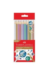 Faber Castell Kuru Boya Kalemi Üçgen Metalik 12'Lı  5171000006000 - 1