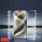 İphone 15 Pro Max ve Tüm Modellere Uyumlu 360 Derece Full Body Jelatin ve Hoparlör Toz Önleyici Kit - 3