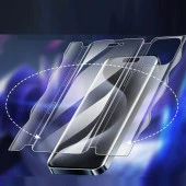 İphone 15 Pro Max ve Tüm Modellere Uyumlu 360 Derece Full Body Jelatin ve Hoparlör Toz Önleyici Kit - 5