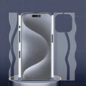 İphone 15 Pro Max ve Tüm Modellere Uyumlu 360 Derece Full Body Jelatin ve Hoparlör Toz Önleyici Kit - 6