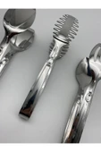 Gümüş Salata, Makarna ve Pasta Servis Sunum Maşası, Paslanmaz Çelik Yemek Maşa Seti - 2