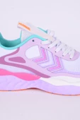 Hummel 900485-9704  Bubblegum Ortopedik Taban Fileli Suni Deri Detaylı Faylon Taban Bağcıklı Yüksek Taban Hafif Esnek Beyaz-MorGünlük Unisex Spor Ayakkabı - 2