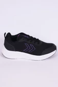 Hummel 900487-1037 Lia Fileli Şevron Detay Rahat Taban Esnek Faylon Taban Siyah-Mor Günlük Kadın Spor Ayakkabı - 1