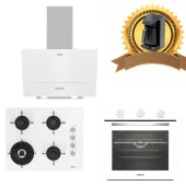 Altus Beyaz Cam Ankastre Set 535 W - 189 Dw Ocak Woklu-321 W Fırın Turbo thumbnail 1