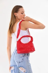 Kırmızı Kadın Ayarlanabilir Askılı El & Omuz Çantası thumbnail 5