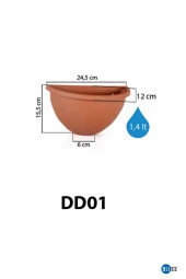 1,4 Litre Beyaz Yarım Duvar Dekoratif Balkon Saksısı Bahçe Duvarı Mat Plastik Saksı thumbnail 1