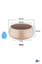 Elvan Aranjman Saksı 2 Litre Mocha Menekşe Kaktüs Sukulent Saksısı Parlak Plastik thumbnail 3