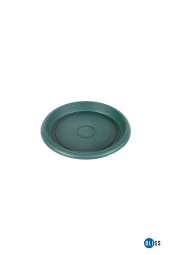 8 lt Damla Desenli Yeşil Renk Mat Plastik Orta Boy Yuvarlak Saksı Tabaklı thumbnail 2