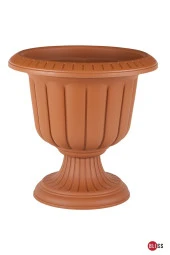 Nergis Dekoratif Kiremit Renk Ayaklı Saksı - Orta Boy Saks thumbnail 1