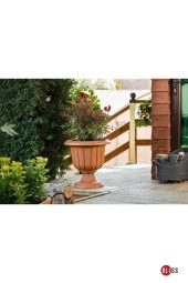 Nergis Dekoratif Kırık Beyaz Renk Ayaklı Saksı 6lt - Orta Boy Saksı thumbnail 3